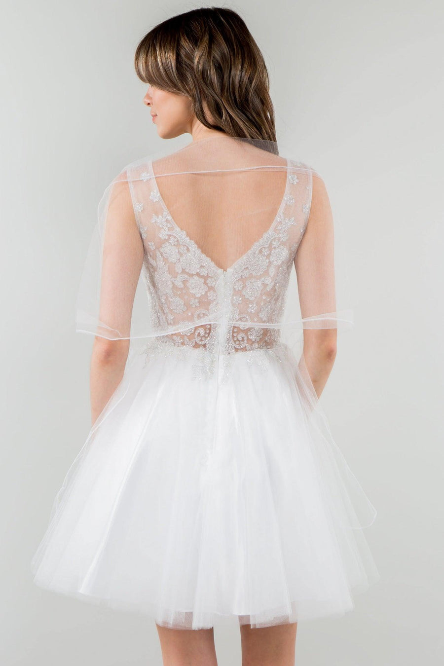 Glitter A Line Short Homecoming Dress - The Dress Outlet