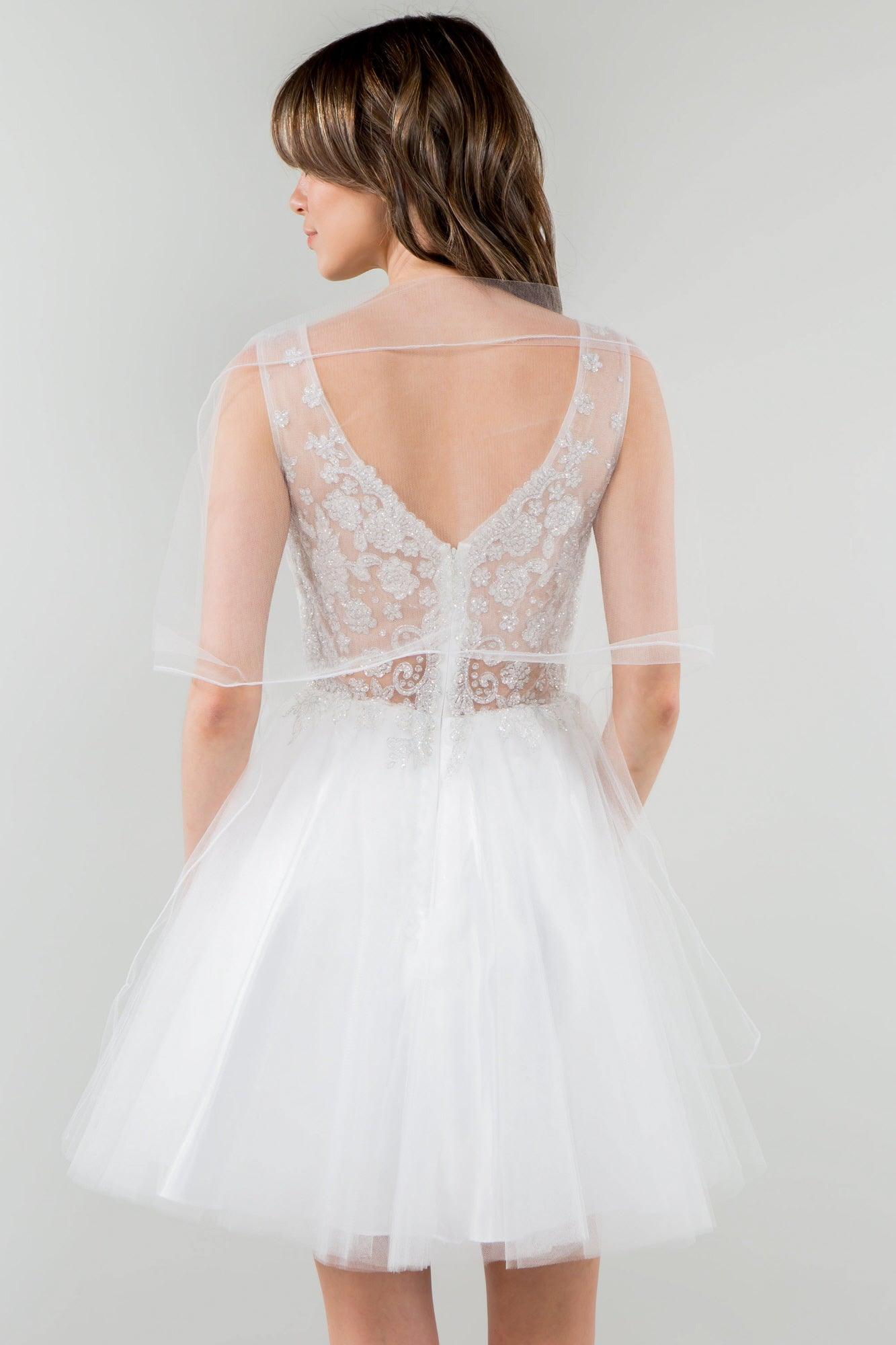 Glitter A Line Short Homecoming Dress - The Dress Outlet