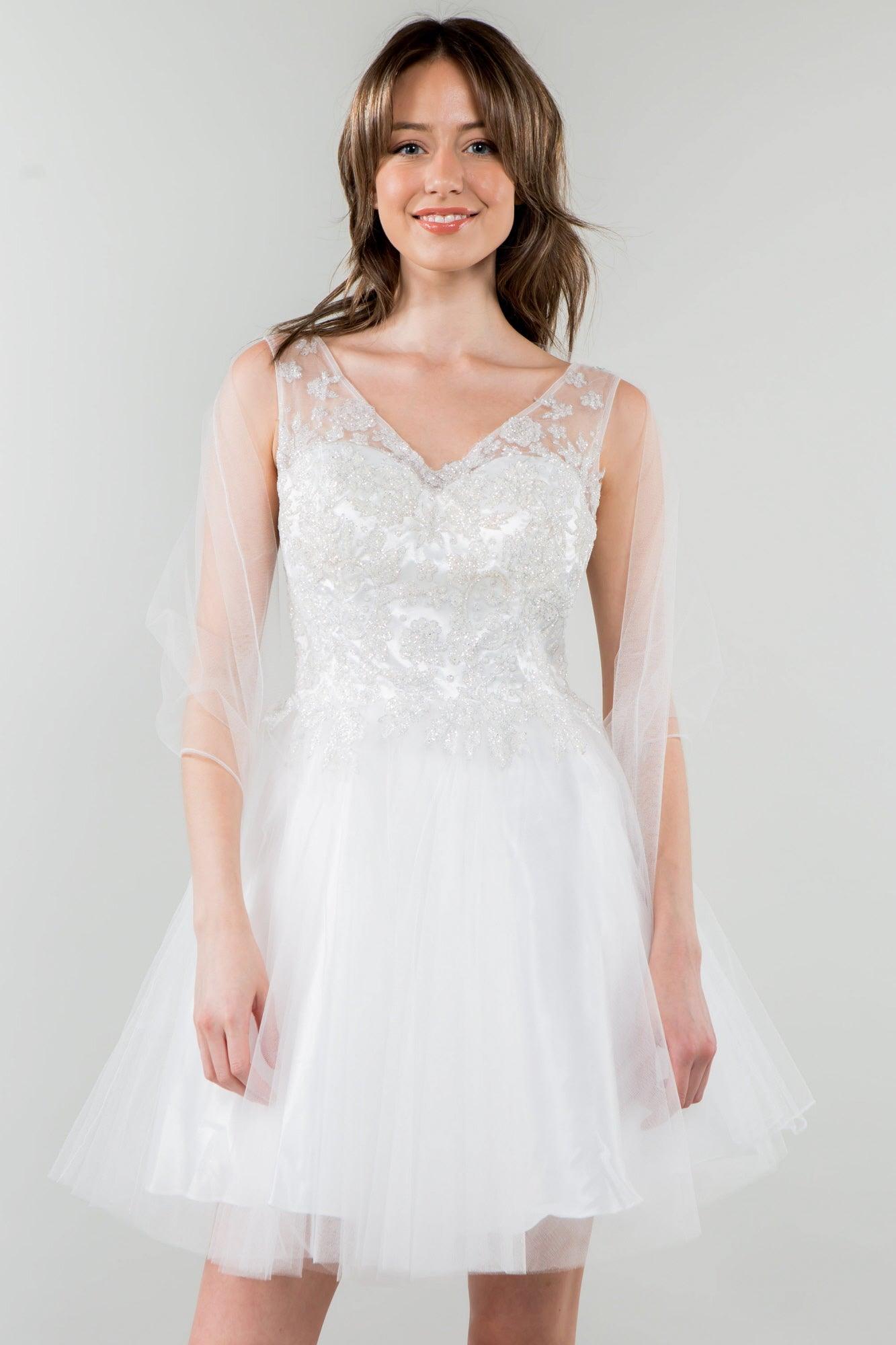 Glitter A Line Short Homecoming Dress - The Dress Outlet