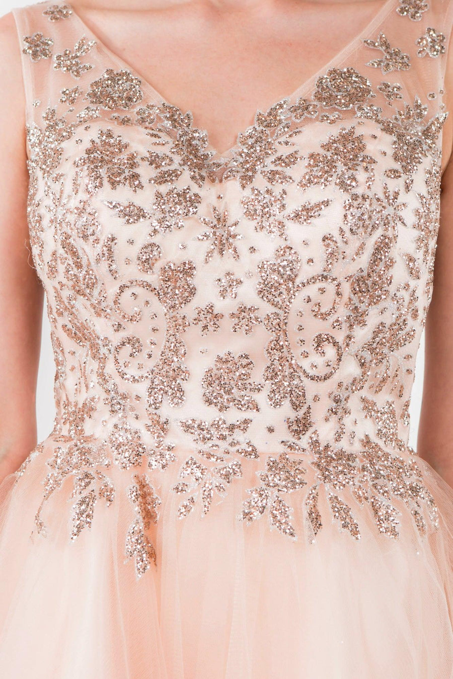 Glitter A Line Short Homecoming Dress - The Dress Outlet