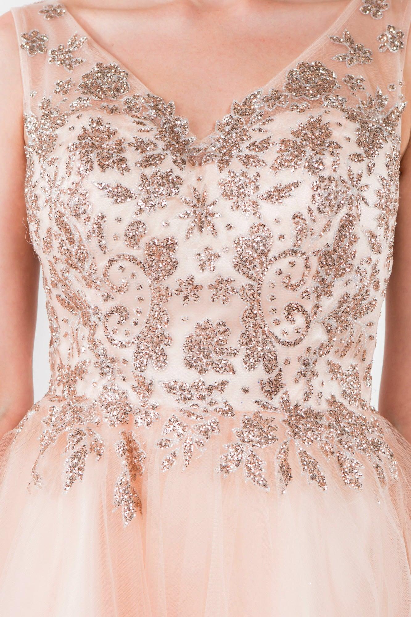 Glitter A Line Short Homecoming Dress - The Dress Outlet