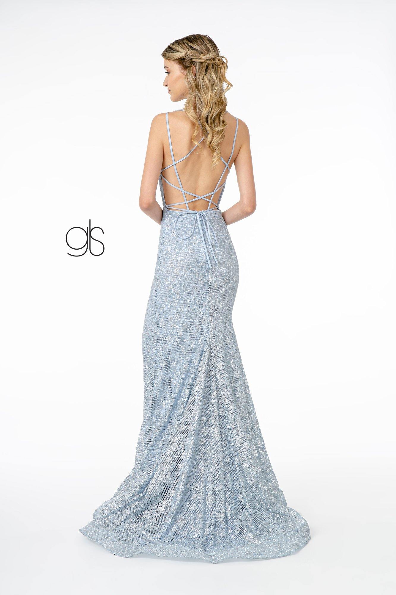 Glitter Mermaid Long Prom Dress - The Dress Outlet Elizabeth K