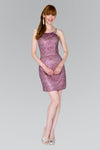 Cocktail Dresses Short Halter Sequin Cocktail Dress Fuchsia/Nude