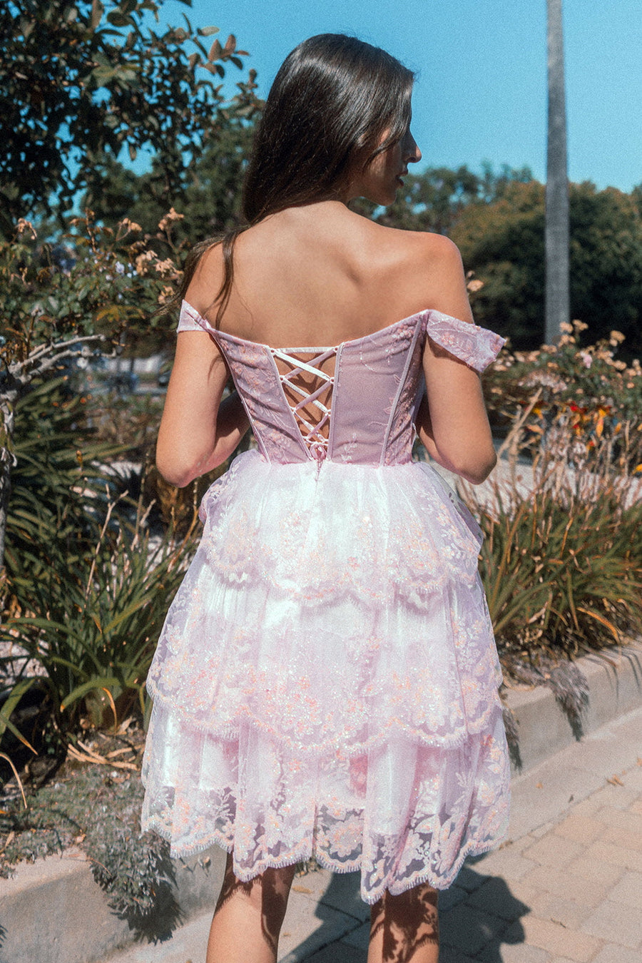 Cocktail Dresses Short Glitter Print Homecoming Cocktail Dress Baby Pink