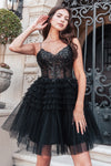 Cocktail Dresses Pleated Short Cocktail Glitter Homecoming Dress Black