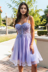 Cocktail Dresses Short Cocktail Glitter Homecoming Dress Lilac