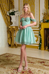 Cocktail Dresses Short Homecoming A Line Cocktail Glitter Dress Sage
