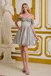 Cocktail Dresses Short Homecoming A Line Cocktail Glitter Dress Silver