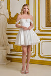 Cocktail Dresses Short Homecoming A Line Cocktail Glitter Dress White