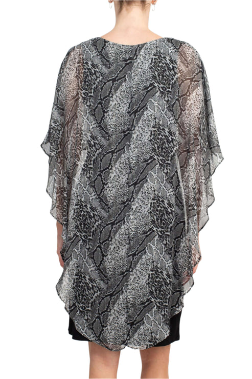 Cocktail Dresses Short Cocktail Cape Dress Black Ivory