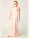 Halter Long Bridesmaid Dress Blush
