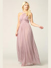 Halter Long Bridesmaid Dress Mauve