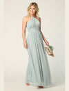 Halter Long Bridesmaid Dress Sage
