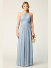 Halter Long Bridesmaid Dress Dusty Blue