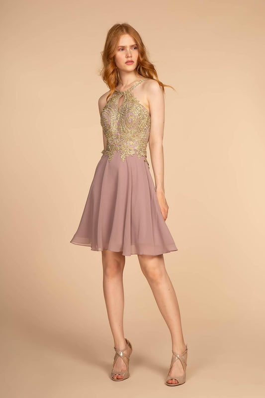 Halter Short Prom Dress Homecoming - The Dress Outlet Elizabeth K