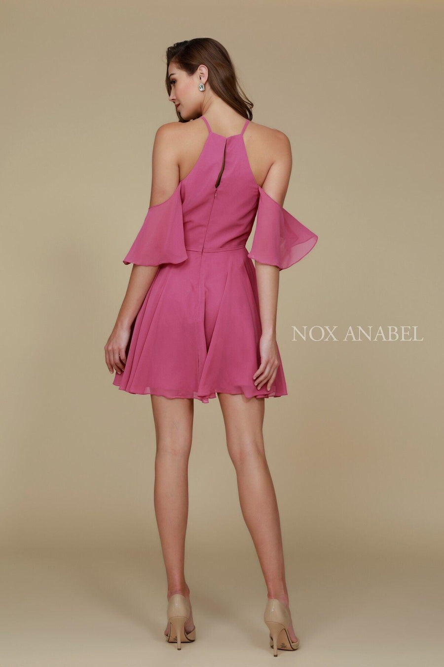 Homecoming Short Cocktail Party Chiffon Dress - The Dress Outlet Nox Anabel
