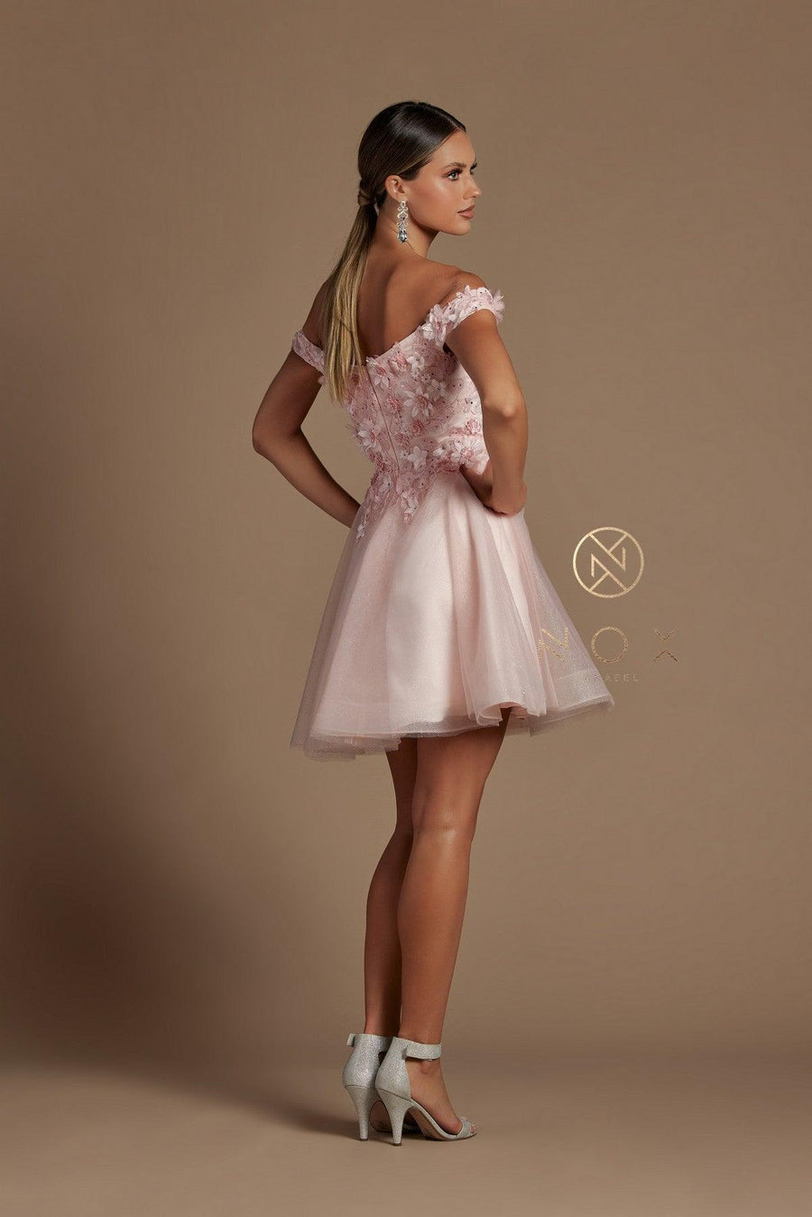 Homecoming Short Off Shoulder Cocktail Dress - The Dress Outlet