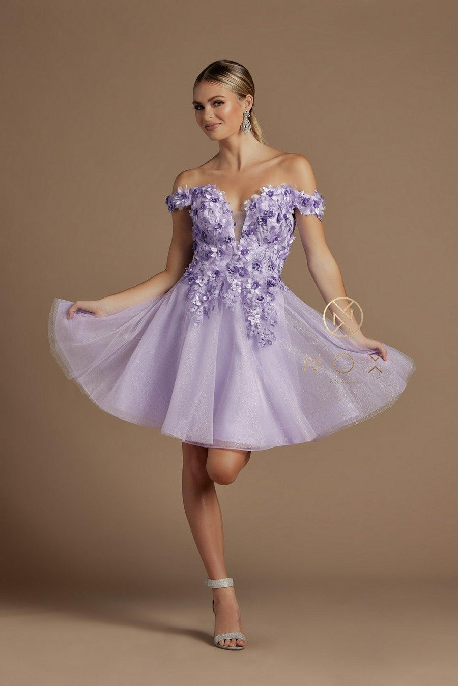 Homecoming Short Off Shoulder Cocktail Dress - The Dress Outlet