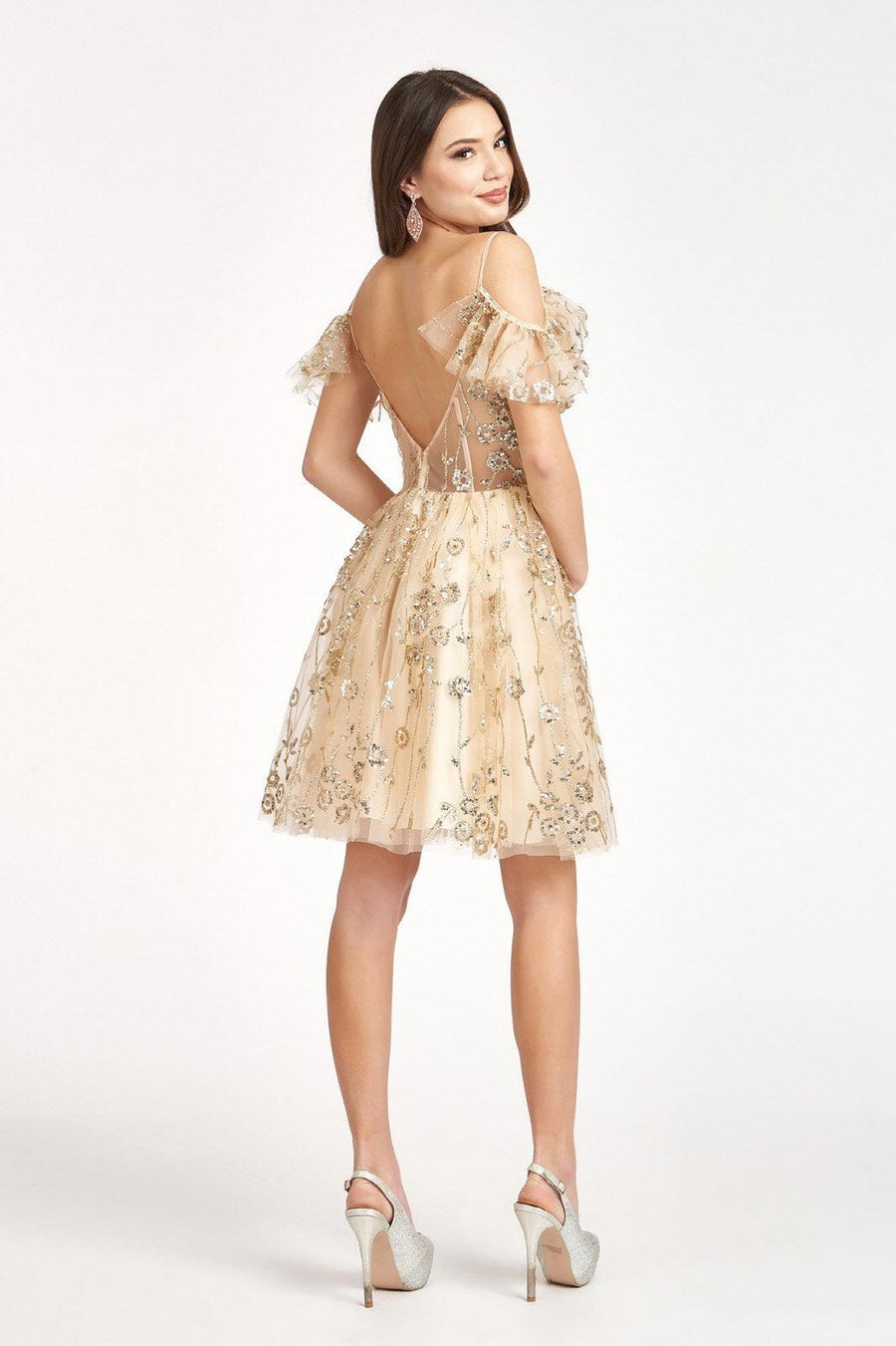 Homecoming Short Off Shoulder Mesh Cocktail Dress Sale - The Dress Outlet