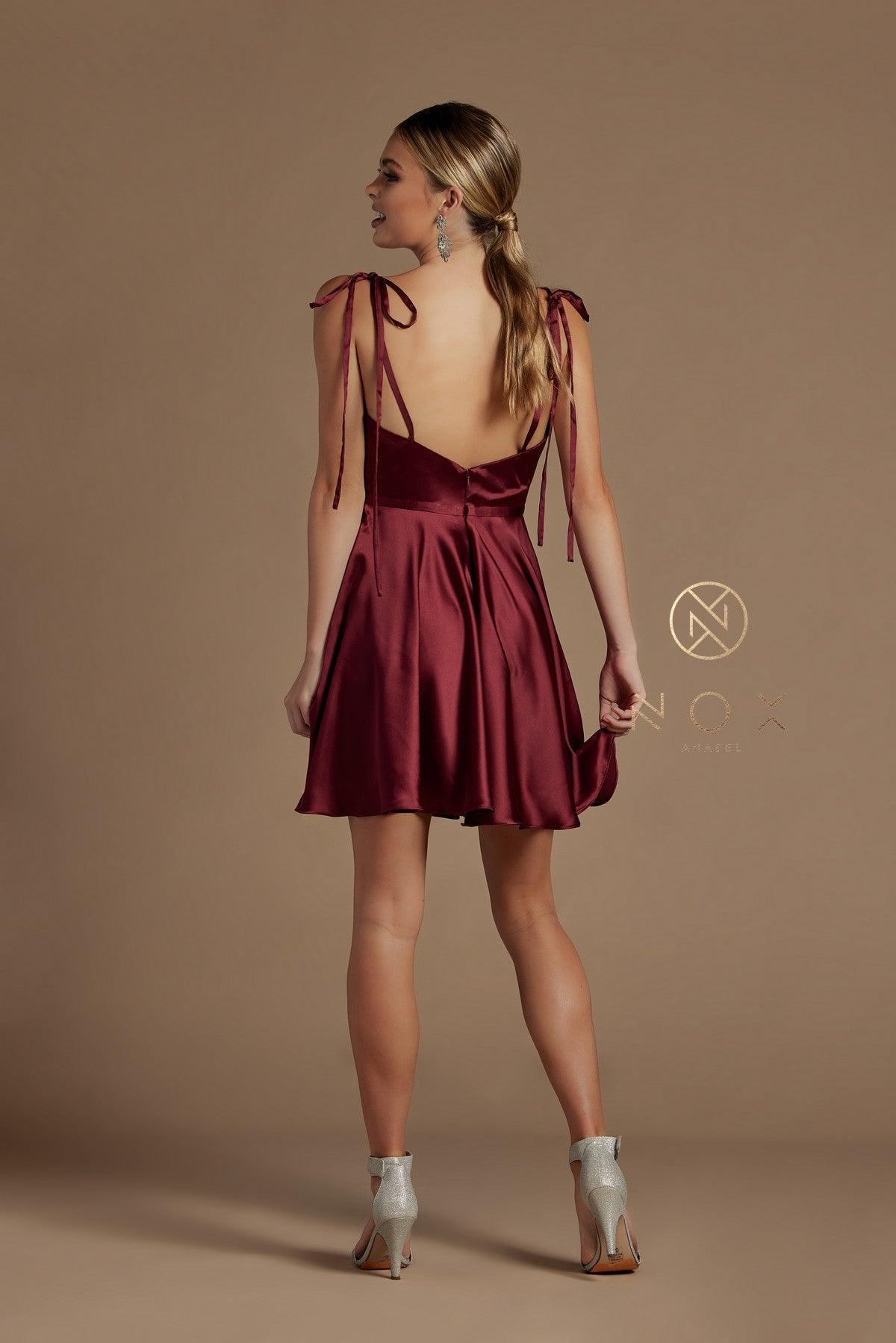 Homecoming Short Spaghetti Strap Cocktail Dress - The Dress Outlet