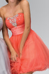 Homecoming Short Strapless Tulle Prom Dress - The Dress Outlet