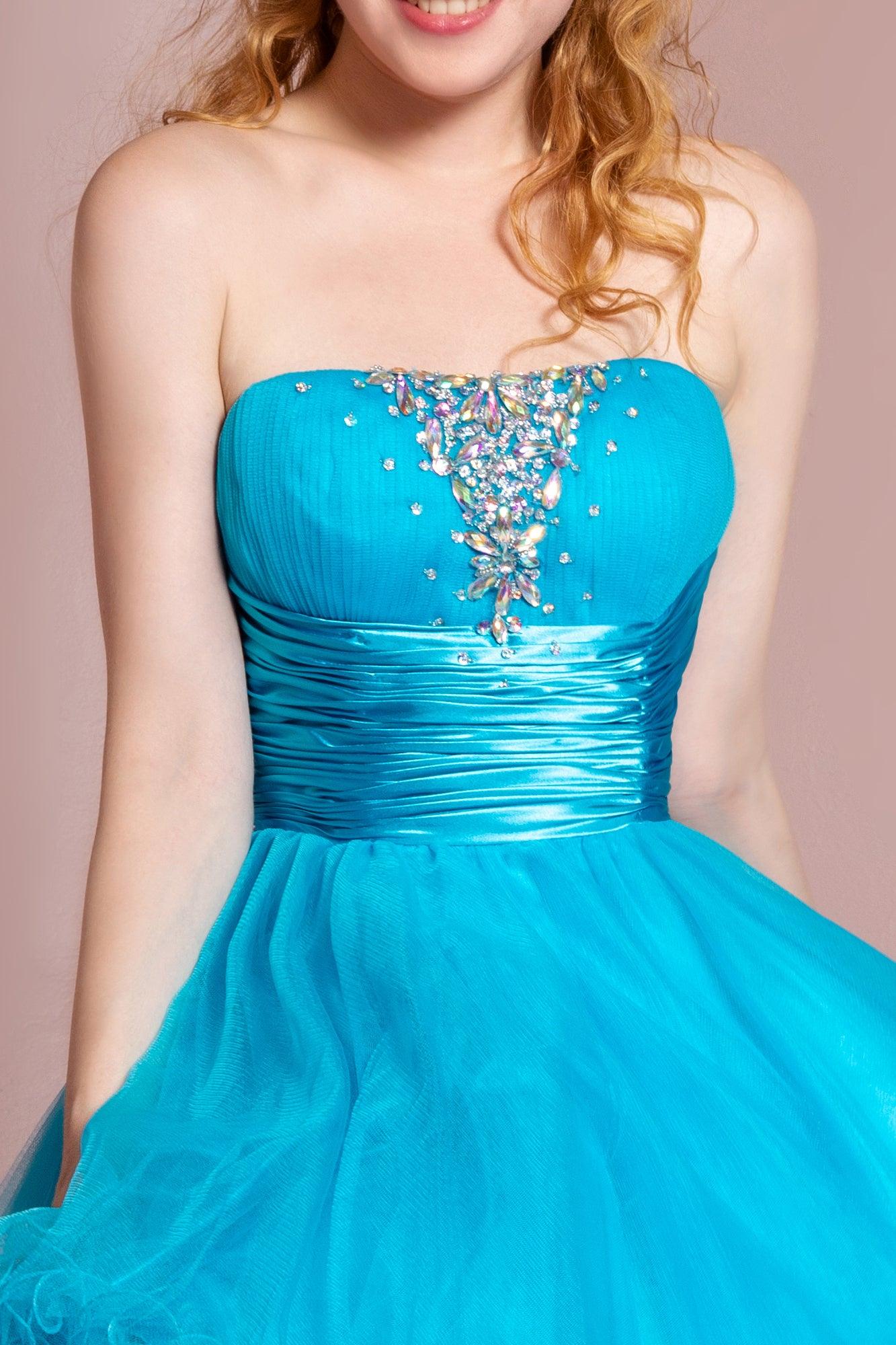 Homecoming Short Strapless Tulle Prom Dress - The Dress Outlet