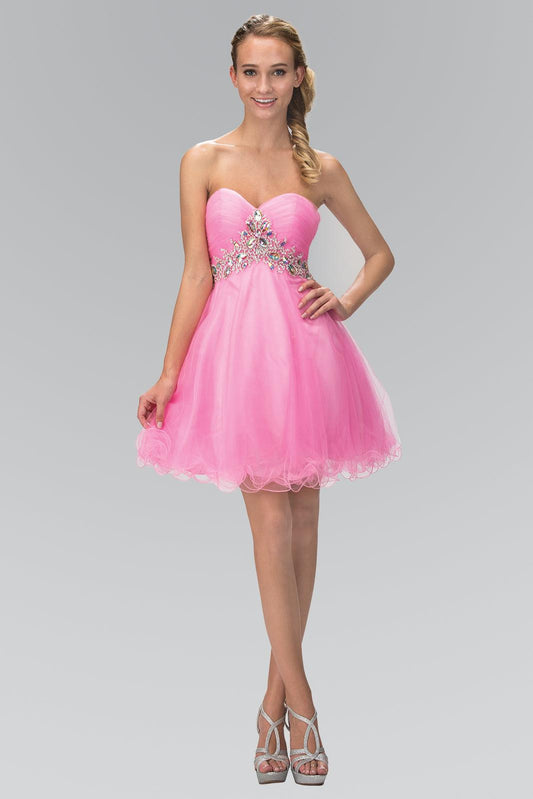 Homecoming Strapless Short Prom Dress - The Dress Outlet