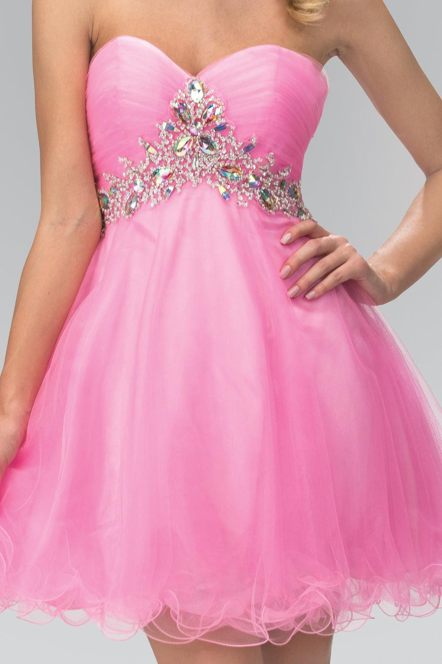Homecoming Strapless Short Prom Dress - The Dress Outlet