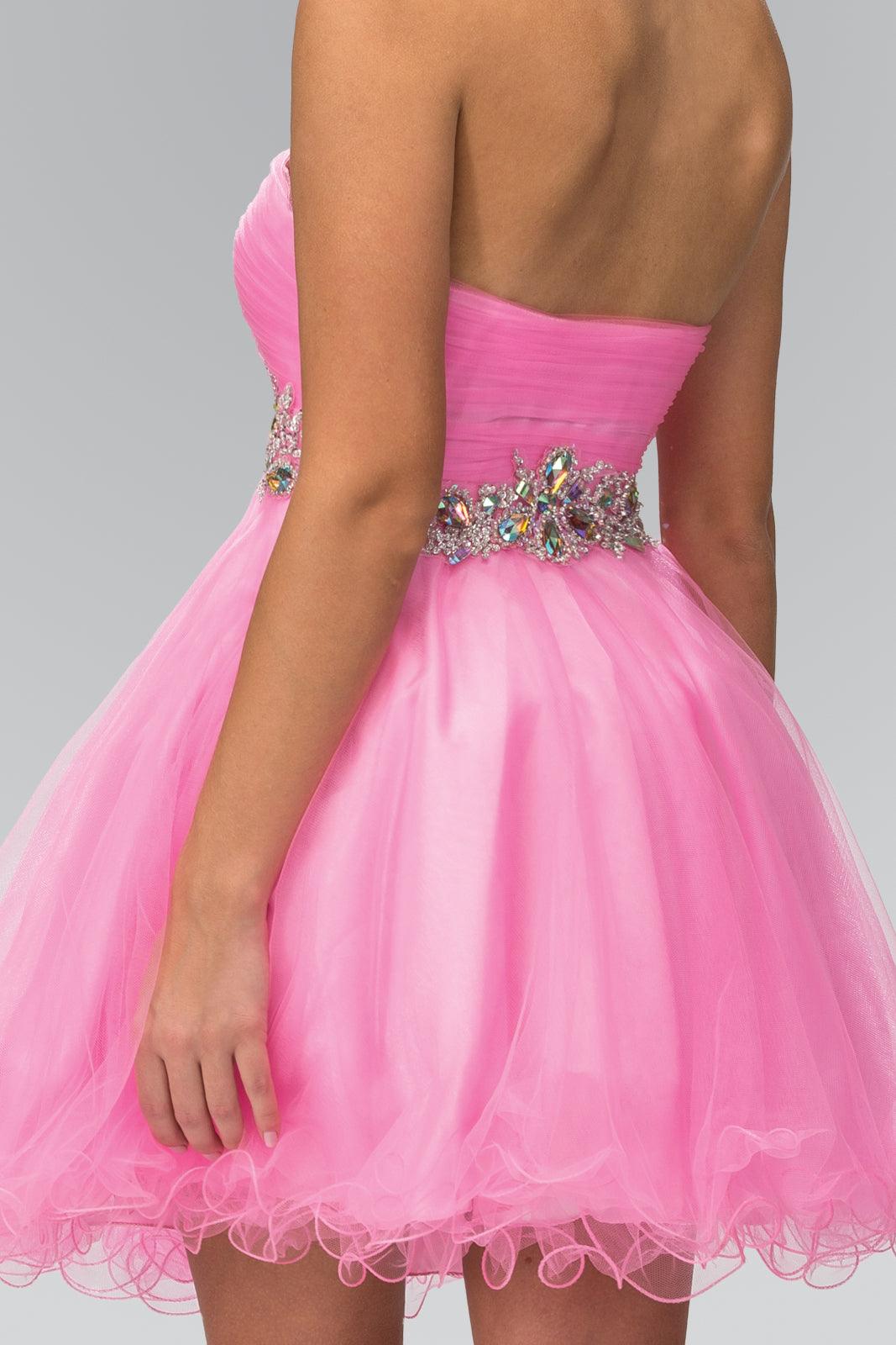 Homecoming Strapless Short Prom Dress - The Dress Outlet