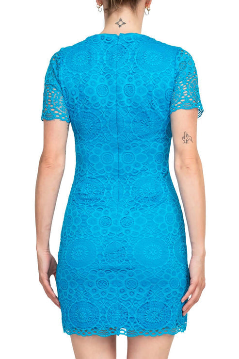 Cocktail Dresses Short Fitted Lace Cocktail Dress Turquoise