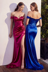 Prom Dresses Off Shoulder Long Evening Gown Magenta