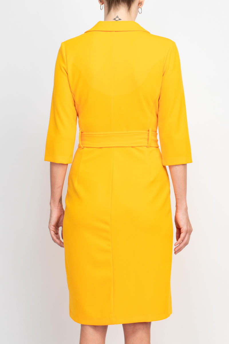 Cocktail Dresses Short Belted Cocktail Knee Length Dress Apricot