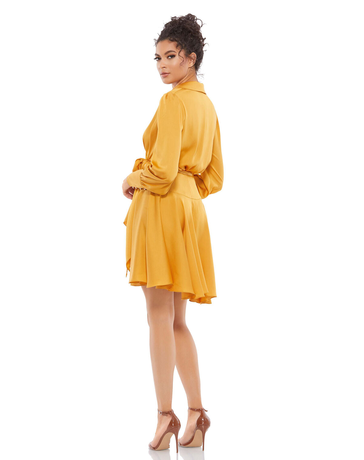 Cocktail Dresses Short Cocktail Long Sleeve High Low Dress Marigold