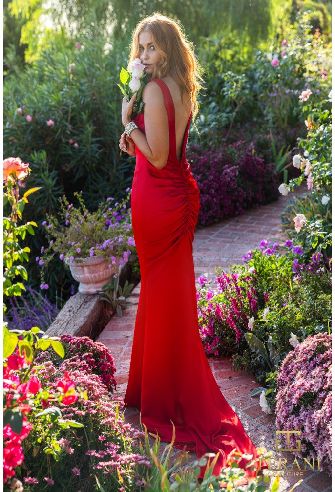 Prom Dresses Long Fitted Formal Evening Prom Dress Lipstick