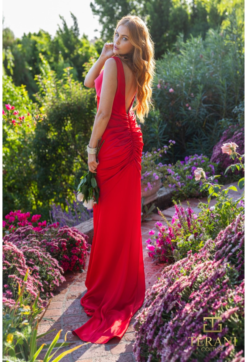 Prom Dresses Long Fitted Formal Evening Prom Dress Lipstick