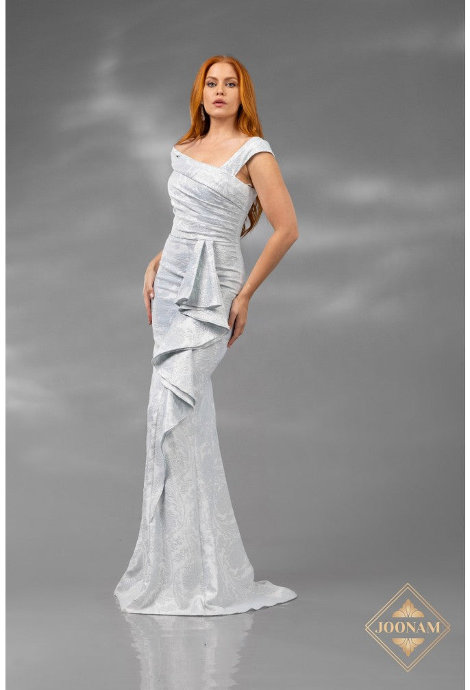 Prom Dresses Fitted Long Prom Mermaid Ruffle Formal Dress Sky Blue