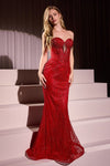 Prom Dresses Long Prom Formal Beaded Glitter Dress Red