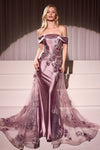 Prom Dresses Prom Long Formal Fitted Overskirt DressMauve