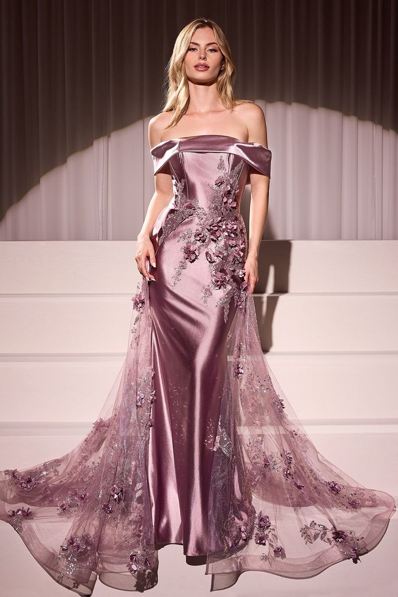 Prom Dresses Prom Long Formal Fitted Overskirt DressMauve
