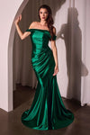 Prom Dresses Fitted Long Formal Slit Mermaid Prom Dress Emerald