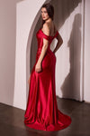 Prom Dresses Fitted Long Formal Slit Mermaid Prom Dress Red