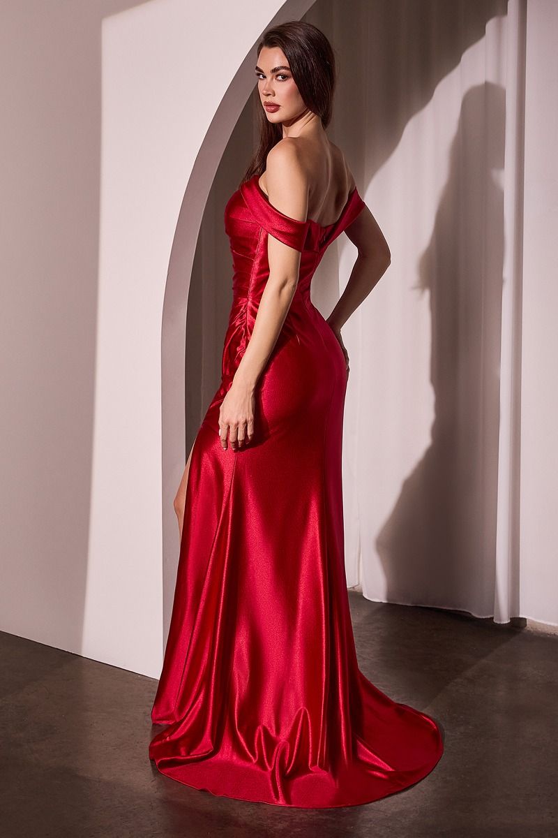 Prom Dresses Fitted Long Formal Slit Mermaid Prom Dress Red