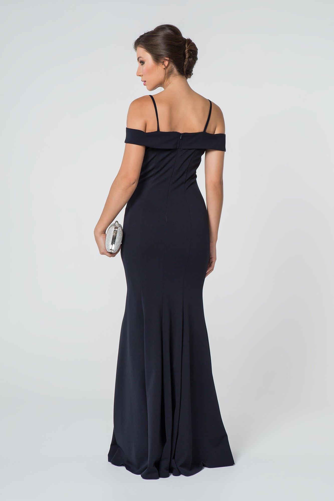Jersey Sweetheart Mermaid Long Dress with Cut-Away Shoulder - The Dress Outlet Elizabeth K