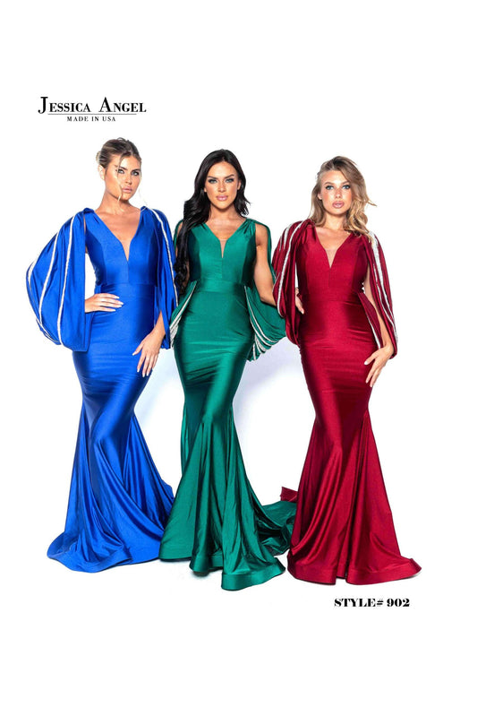 Jessica Angel Long Formal Fitted Evening Dress 902 - The Dress Outlet