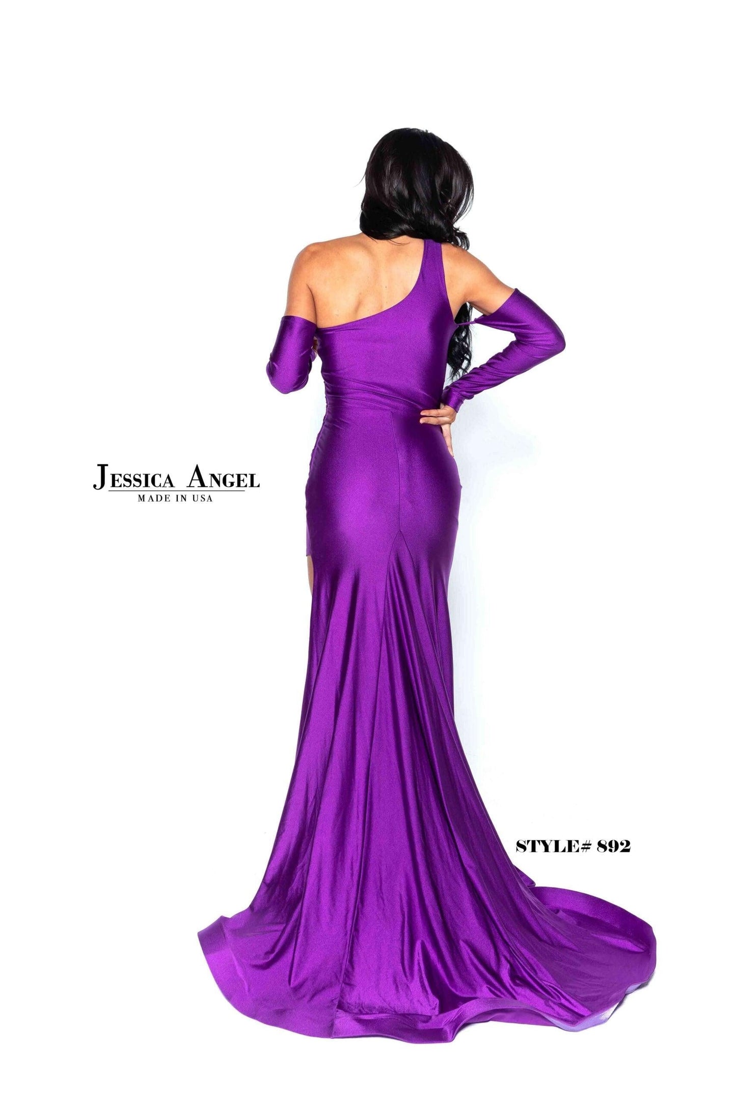 Jessica Angel Long Formal One Shoulder Prom Gown 892 - The Dress Outlet