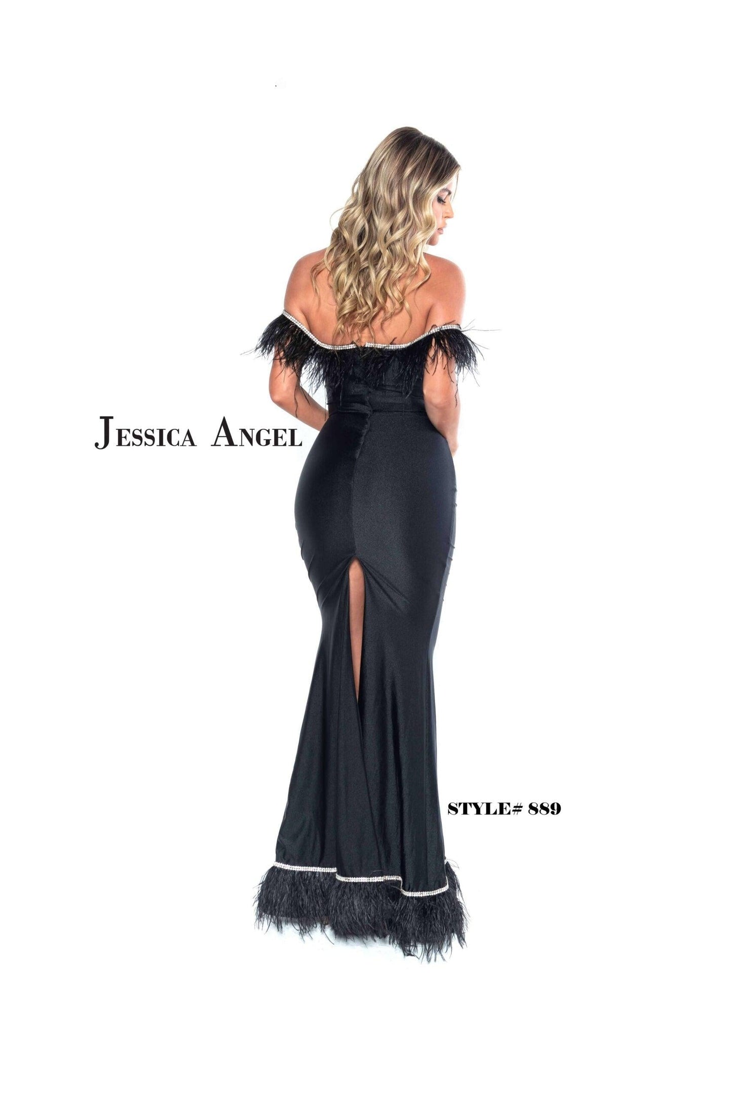 Jessica Angel Long Off Shoulder Formal Dress 889 - The Dress Outlet