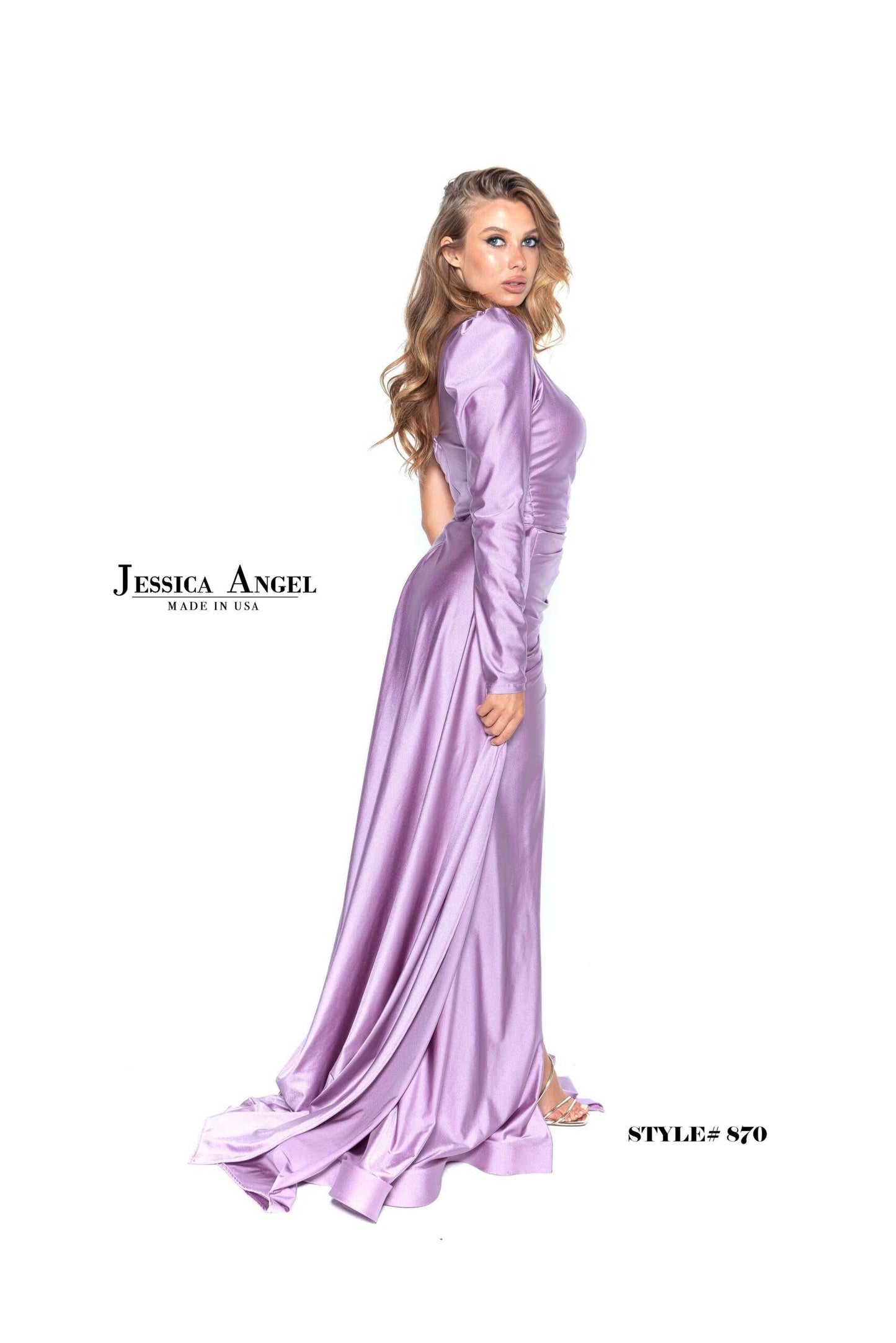 Jessica Angel Long One Shoulder Formal Dress 870 - The Dress Outlet