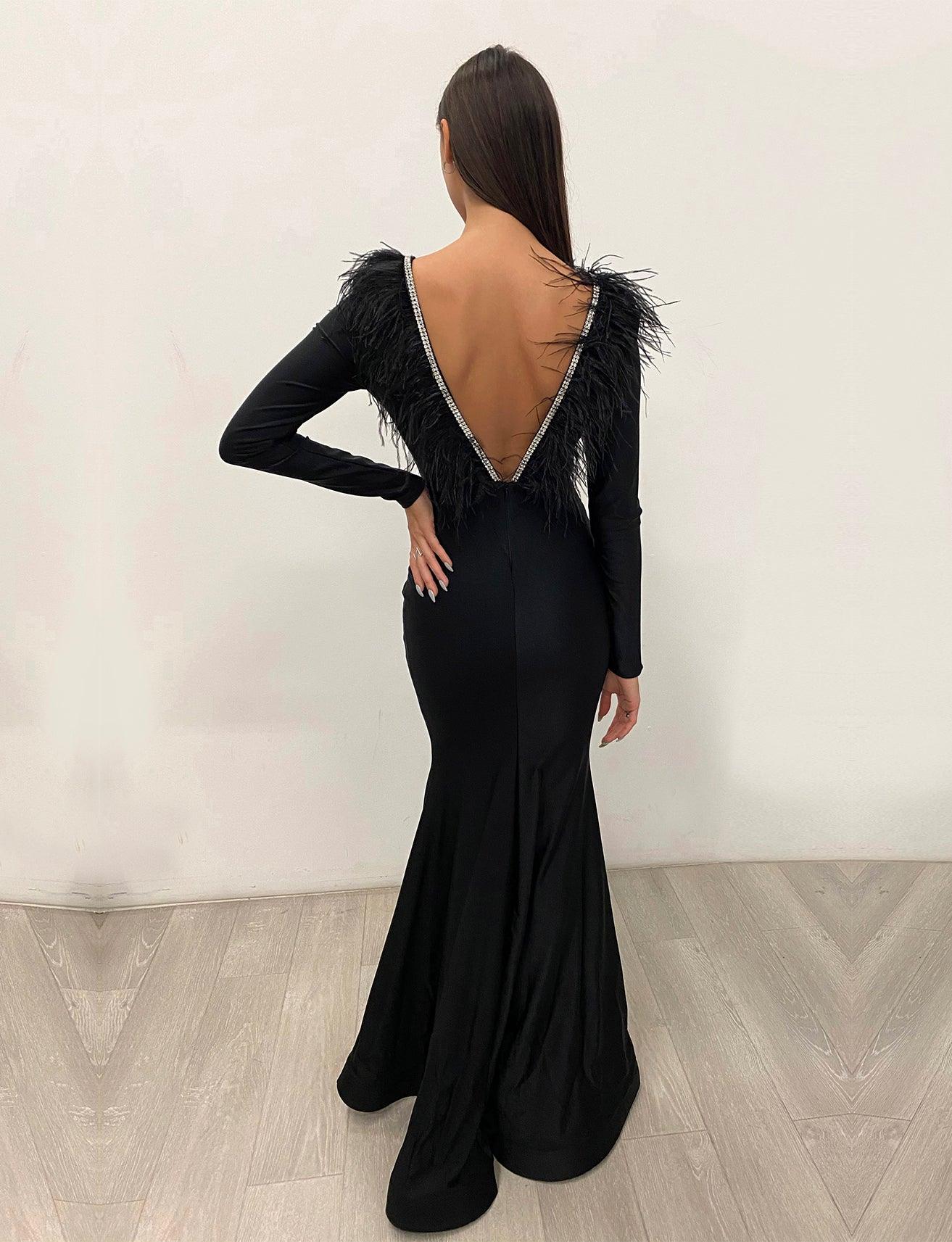 Jessica Angel Long Sleeve Fitted Formal Dress 866 - The Dress Outlet