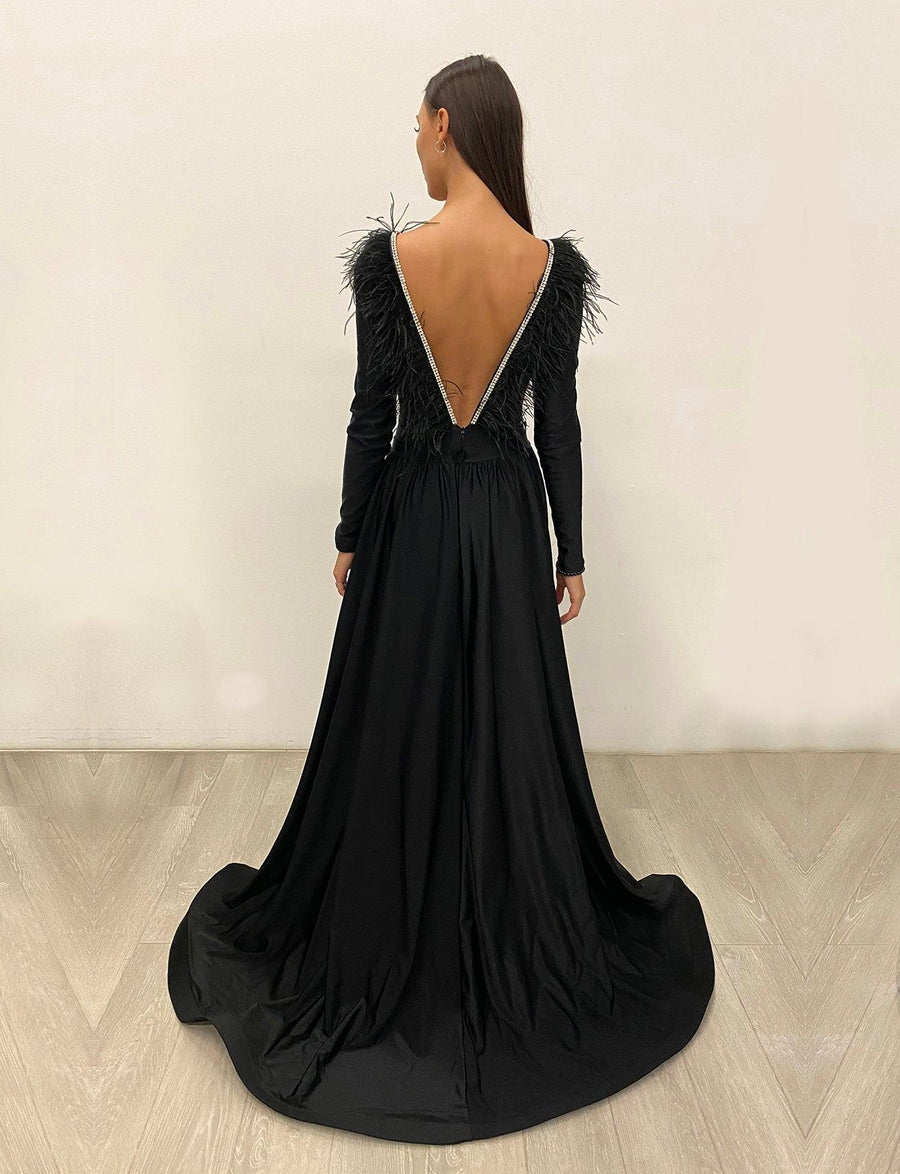 Jessica Angel Long Sleeve Formal Jumpsuit 864 - The Dress Outlet