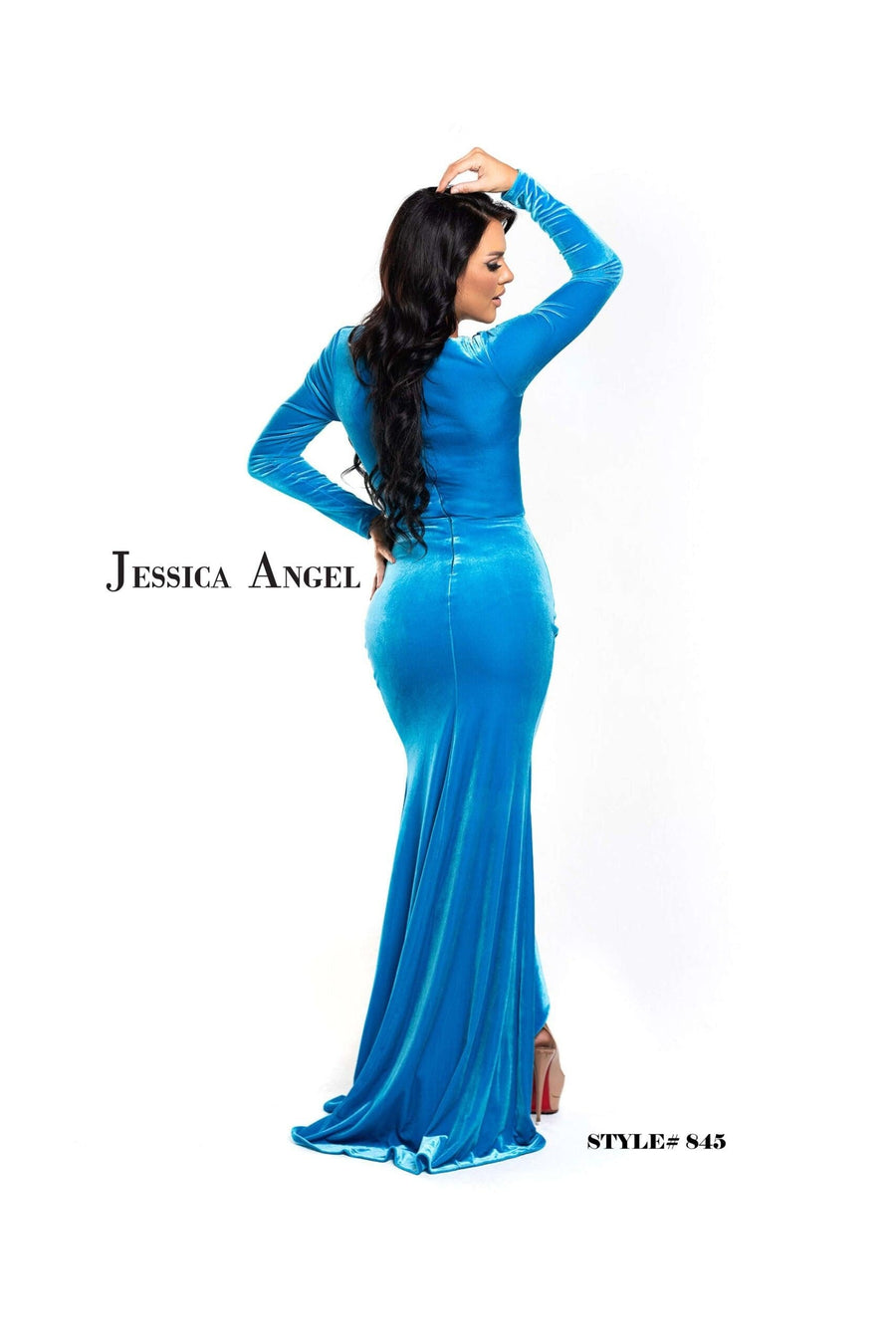 Jessica Angel Long Sleeveless Formal Velvet Gown 845 - The Dress Outlet